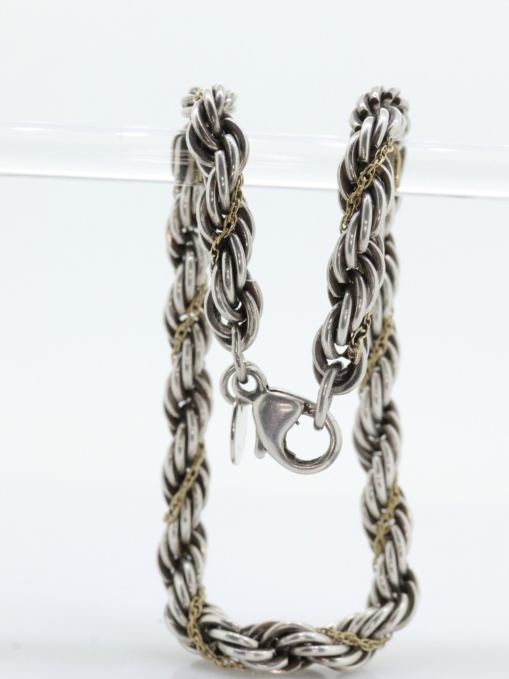 Tiffany & Co. Bracelet Rope Love Knot 925 Silver & 18k Yellow Gold Bracelet